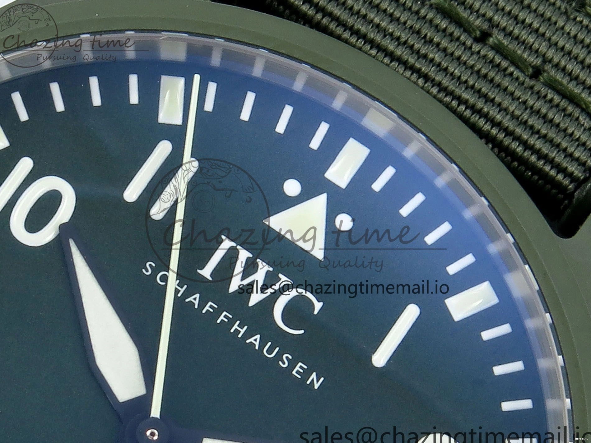 MIROTIME 0302 Big Pilot IW329802 M+F 1:1 Best Edition Green Dial on Green Nylon Strap MY Unique 7002